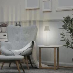 Akku Tischleuchte , beige/greige Indoor, Outdoor, Camping