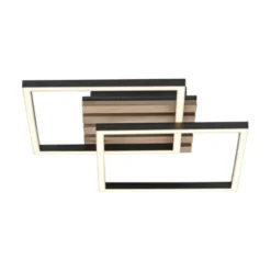 Deckenleuchte AKUSTIKA, Holz-natur, schwarz, modern, drehbar