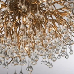 Deckenleuchte, Altmessing Optik, 280 Glasprismen, LED fähig