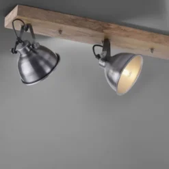 Deckenleuchte, 3-flammig, Eisenoptik, Retro-Look, schwenkbare Lichtköpfe