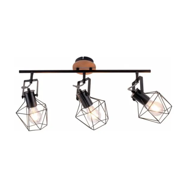 Deckenleuchte, Holz, Metall, modern, Vintage Stil, verstellbare Spots