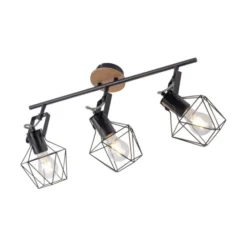 Deckenleuchte, Holz, Metall, modern, Vintage Stil, verstellbare Spots
