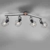 Deckenleuchte, Holz, Metall, modern, rustikales Design, schwenkbar, Vintage