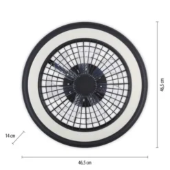 Deckenventilator, Deckenleuchte schwarz, Drehrichtungswechsel mit Rainbow RGB