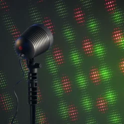 Erdspießleuchte, Laserleuchte, schwarz, IP44, bunte Lichteffekte