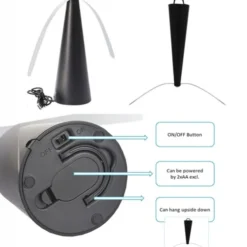 Fliegenwedler schwarz elektrisch Batterie mit USB Insektenabwehr