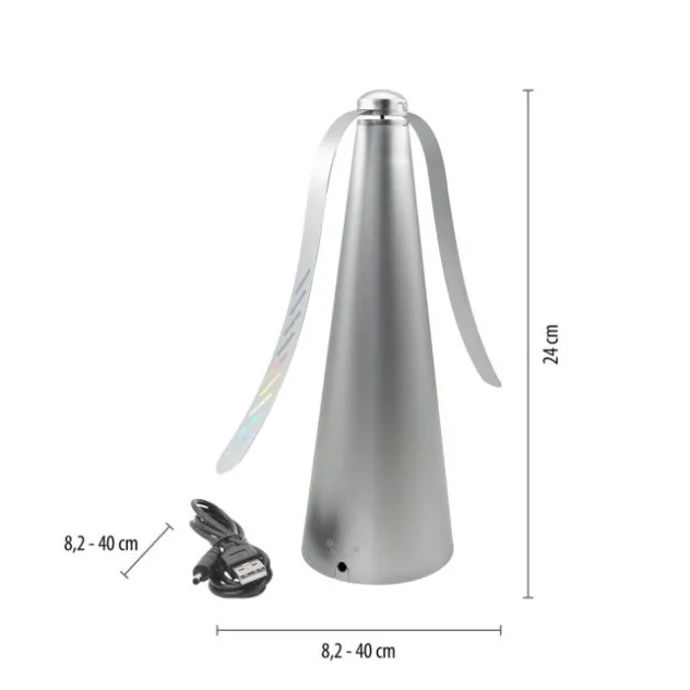 Fliegenwedler silber elektrisch Batterie mit USB Insektenabwehr