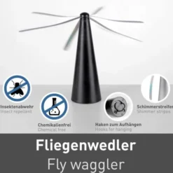 Fliegenwedler silber elektrisch Batterie mit USB Insektenabwehr