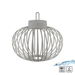 JUST LIGHT Akku Leuchte Gabbia Tisch oder Pendelleuchte, weiß