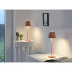 JUST LIGHT AKKU Tischleuchten-Set BURIA, 2er, orange