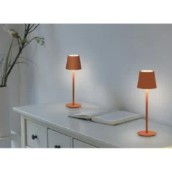 JUST LIGHT AKKU Tischleuchten-Set BURIA, 2er, orange