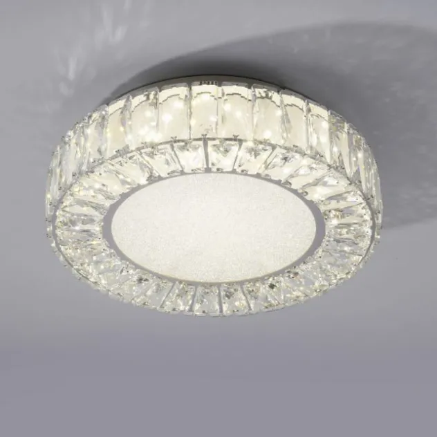 JUST LIGHT LED Deckenleuchte KULUNKA Kristallrand D=37cm 4000K modern