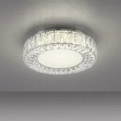 JUST LIGHT LED Deckenleuchte KULUNKA Kristallrand D=37cm 4000K modern