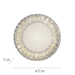 JUST LIGHT LED Deckenleuchte KULUNKA Kristallrand D=37cm 4000K modern