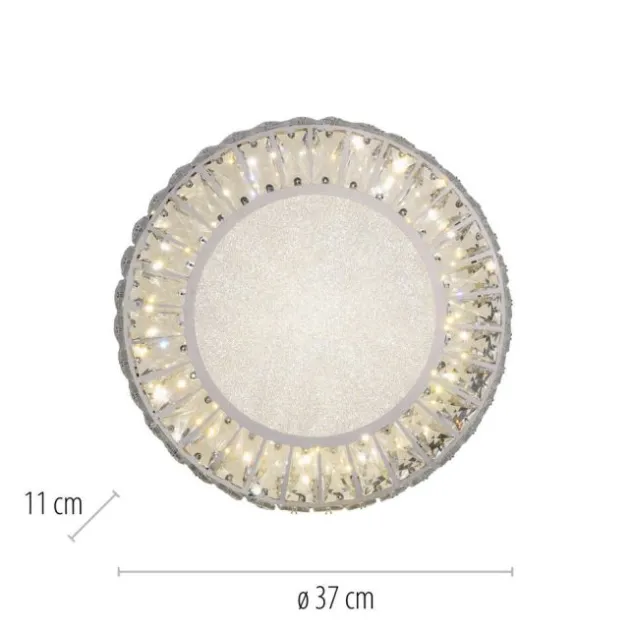JUST LIGHT LED Deckenleuchte KULUNKA Kristallrand D=37cm 4000K modern