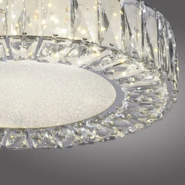 JUST LIGHT LED Deckenleuchte KULUNKA Kristallrand D=37cm 4000K modern