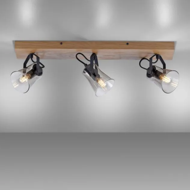 JUST LIGHT LED Deckenleuchte GERDA LANGSTRÖM 3-flammig Eiche Echtholz