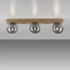 JUST LIGHT LED Deckenleuchte GERDA WIDOW 3-flammig Holz rauchfarben