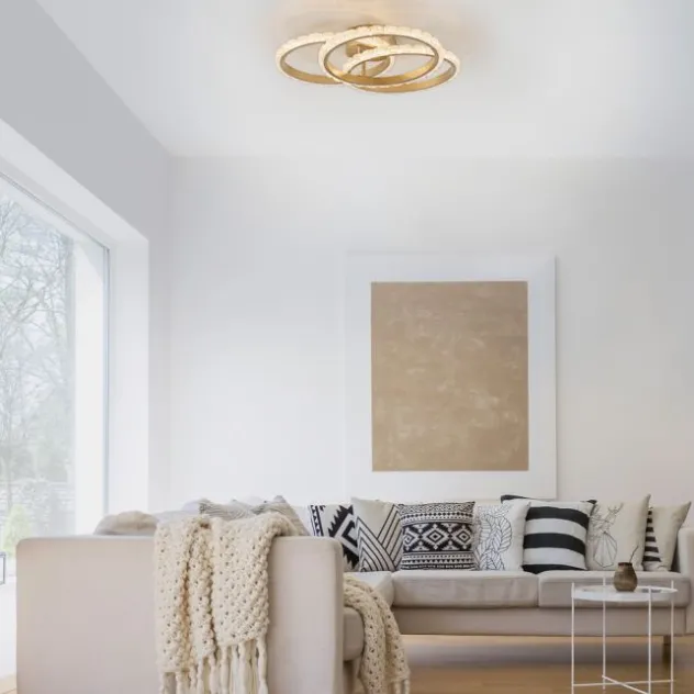 JUST LIGHT LED Deckenleuchte GLITRA messing matt 3 Ringe