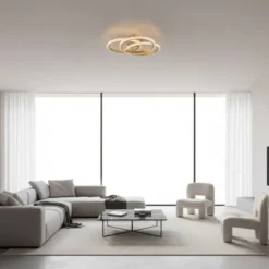JUST LIGHT LED Deckenleuchte GLITRA messing matt 3 Ringe