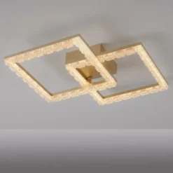 JUST LIGHT LED Deckenleuchte GLITRA messing matt Kristalloptik