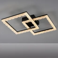 JUST LIGHT LED Deckenleuchte GLITRA schwarz Kristalloptik