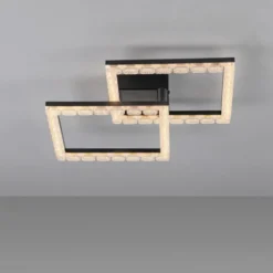 JUST LIGHT LED Deckenleuchte GLITRA schwarz Kristalloptik