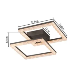 JUST LIGHT LED Deckenleuchte GLITRA schwarz Kristalloptik