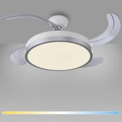 JUST LIGHT LED Deckenleuchte mit Ventilator KOPTA, weiss, Fernbedienung
