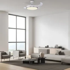 JUST LIGHT LED Deckenleuchte mit Ventilator KOPTA, weiss, Fernbedienung