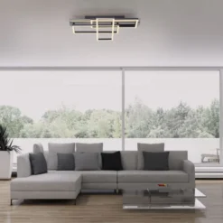 JUST LIGHT LED Deckenleuchte CICHIO silber Glitzereffekt Memoryfunktion