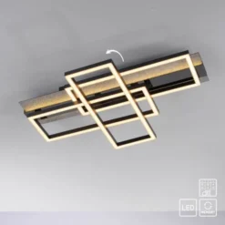 JUST LIGHT LED Deckenleuchte CICHIO silber Glitzereffekt Memoryfunktion
