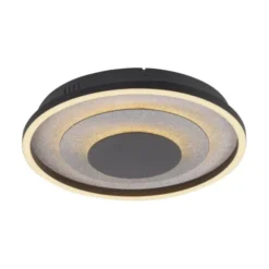 JUST LIGHT LED Deckenleuchte GLITTY schwarz matt 22W 3000K