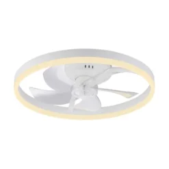 JUST LIGHT LED Deckenleuchte mit Ventilator RITA weiss Fernbedienung und Memory