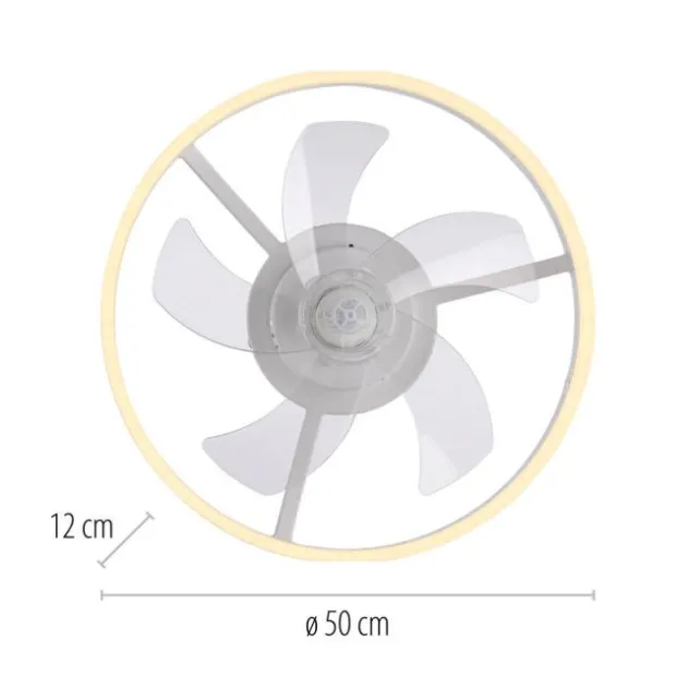 JUST LIGHT LED Deckenleuchte mit Ventilator RITA weiss Fernbedienung und Memory