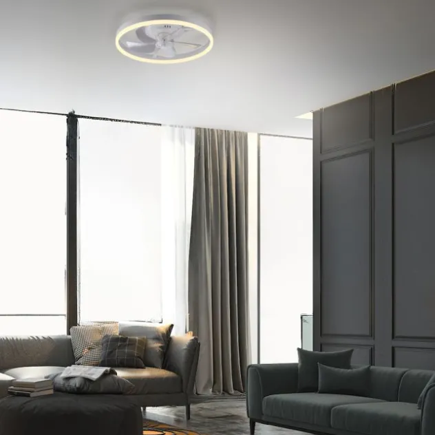 JUST LIGHT LED Deckenleuchte mit Ventilator RITA weiss Fernbedienung und Memory