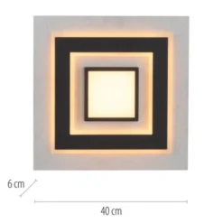 JUST LIGHT LED Deckenleuchte CICHIO silber schwarz quadratisch