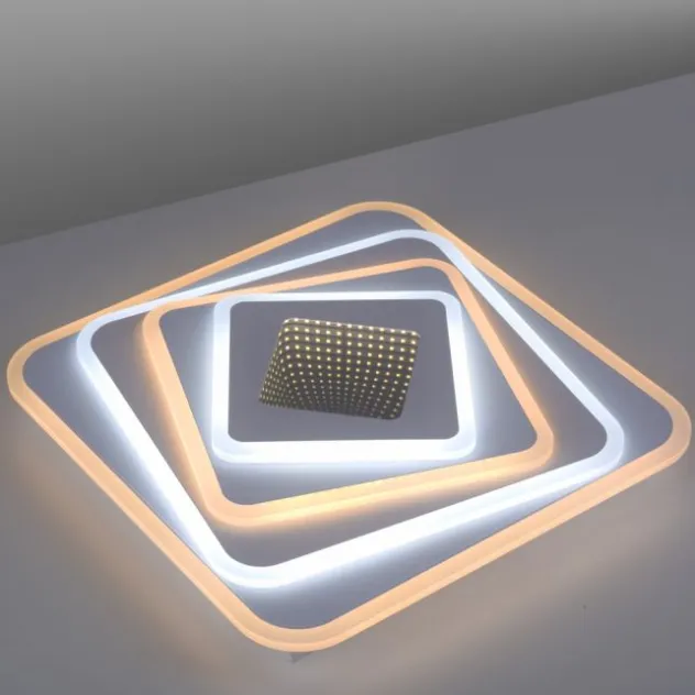 JUST LIGHT LED Deckenleuchte AKIRA weiss Tunneleffekt quadratisch