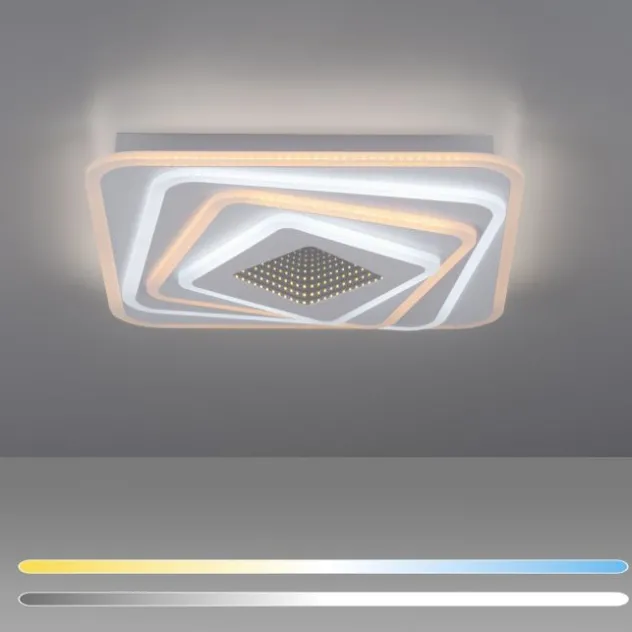 JUST LIGHT LED Deckenleuchte AKIRA weiss Tunneleffekt quadratisch