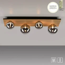 JUST LIGHT LED Deckenleuchte GERDA STIKA Eiche rechteckig Akustikpanel