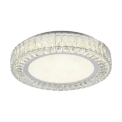 JUST Light LED Deckenleuchte 50cm rund Kristallrand neutralweiß