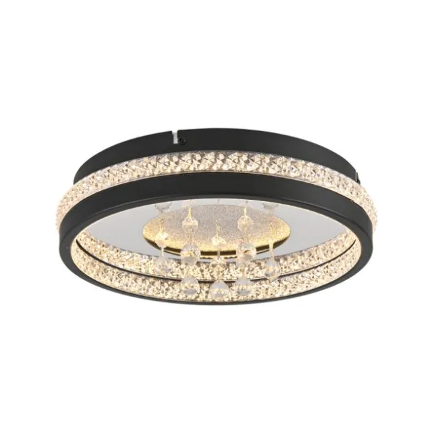 JUST LIGHT LED Kristall Deckenleuchte HANNI, schwarz,