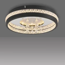 JUST LIGHT LED Kristall Deckenleuchte HANNI, schwarz,