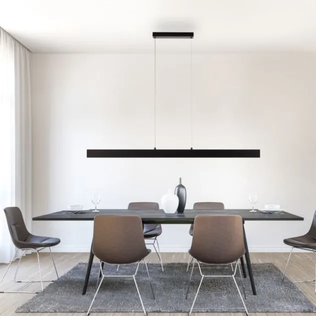 JUST LIGHT LED Pendelleuchte DRITTO, schwarz,linear