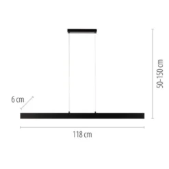 JUST LIGHT LED Pendelleuchte DRITTO, schwarz,linear