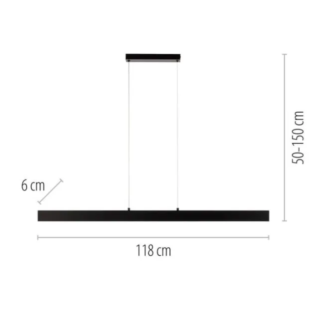 JUST LIGHT LED Pendelleuchte DRITTO, schwarz,linear