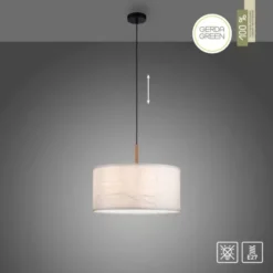 JUST LIGHT LED Pendelleuchte weiß GERDA SOFIE Holzoptik 1-flammig