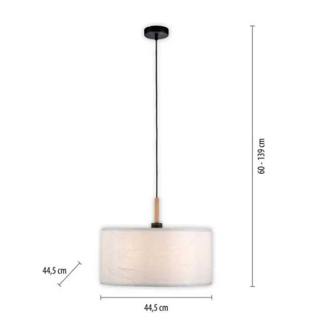 JUST LIGHT LED Pendelleuchte weiß GERDA SOFIE Holzoptik 1-flammig