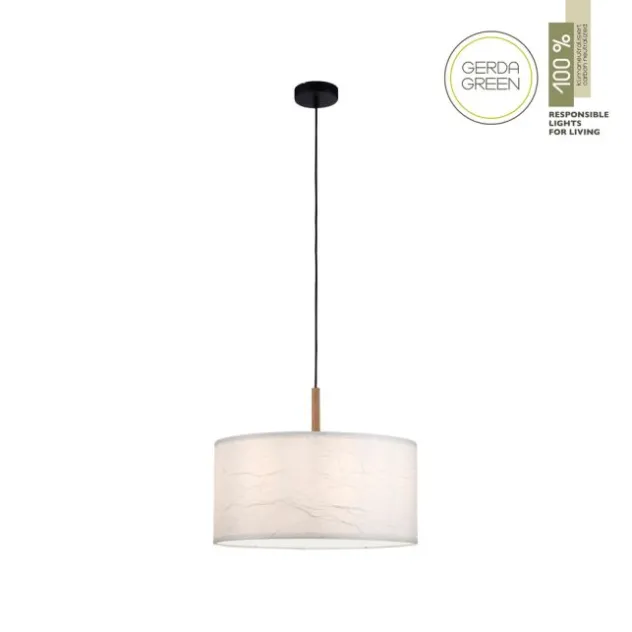 JUST LIGHT LED Pendelleuchte weiß GERDA SOFIE Holzoptik 1-flammig
