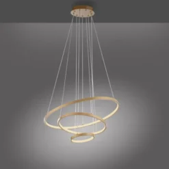 JUST LIGHT LED Pendelleuchte CERCHI gold 3 Ringe 3000K